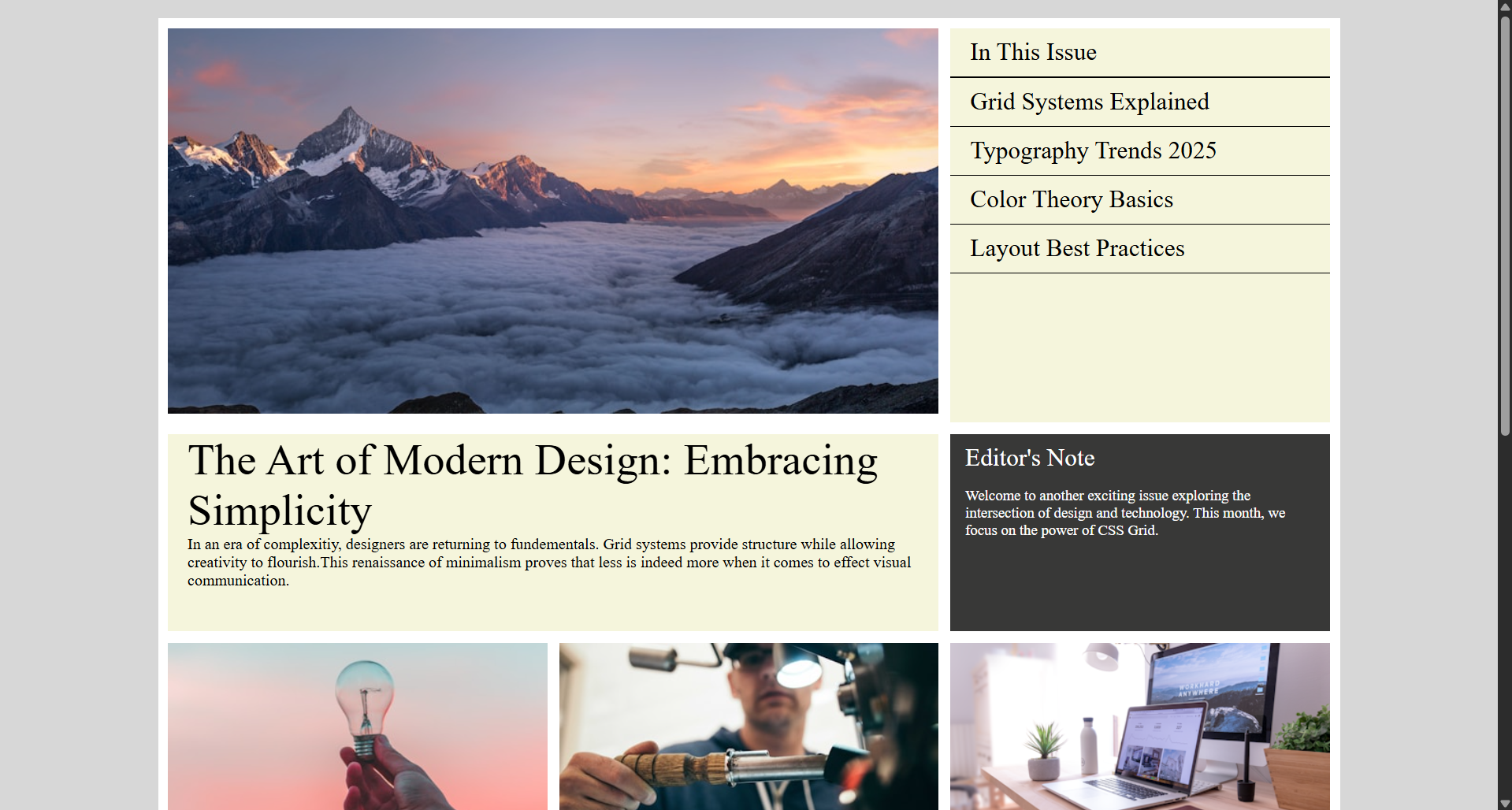  Grid Magazine Webpage