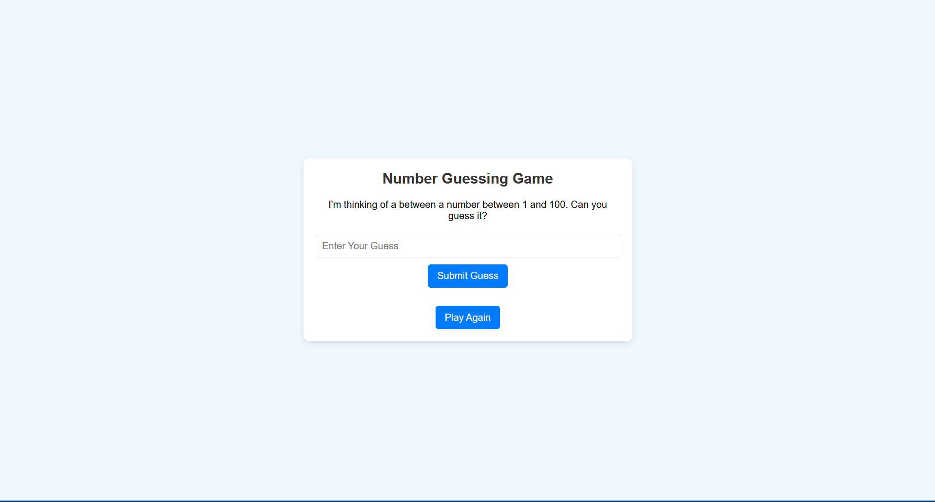 Number Guess game